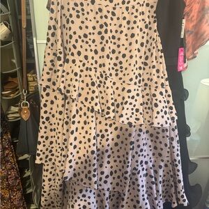 Pink and Black Ruffle Skirt